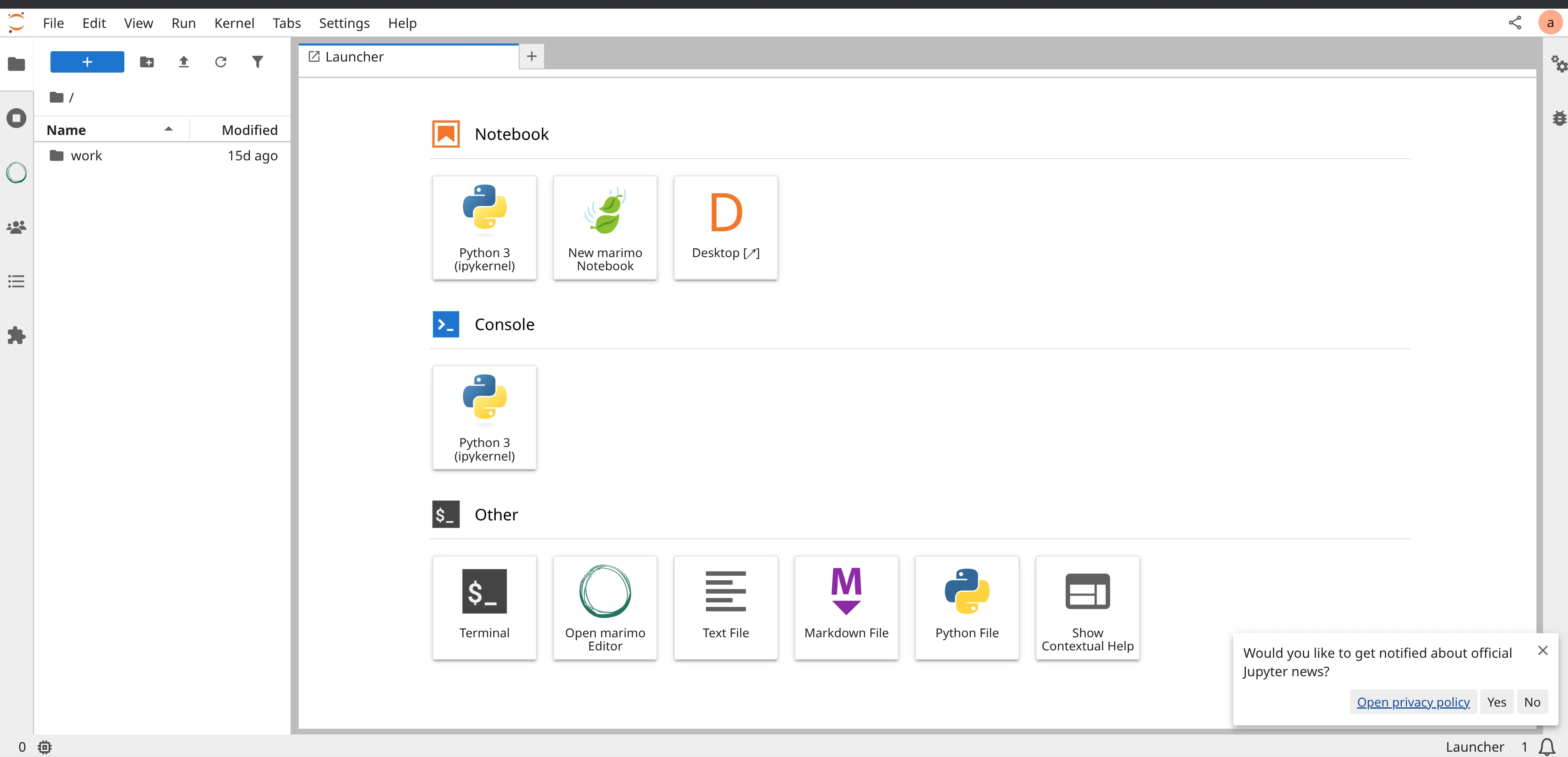 landing page